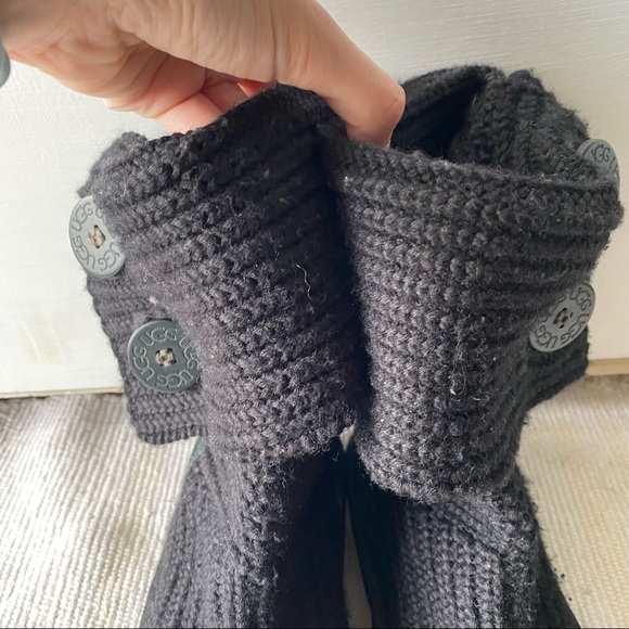 UGG black Classic Cardy knit slouchy convertible boots 6 - Picture 5 of 13